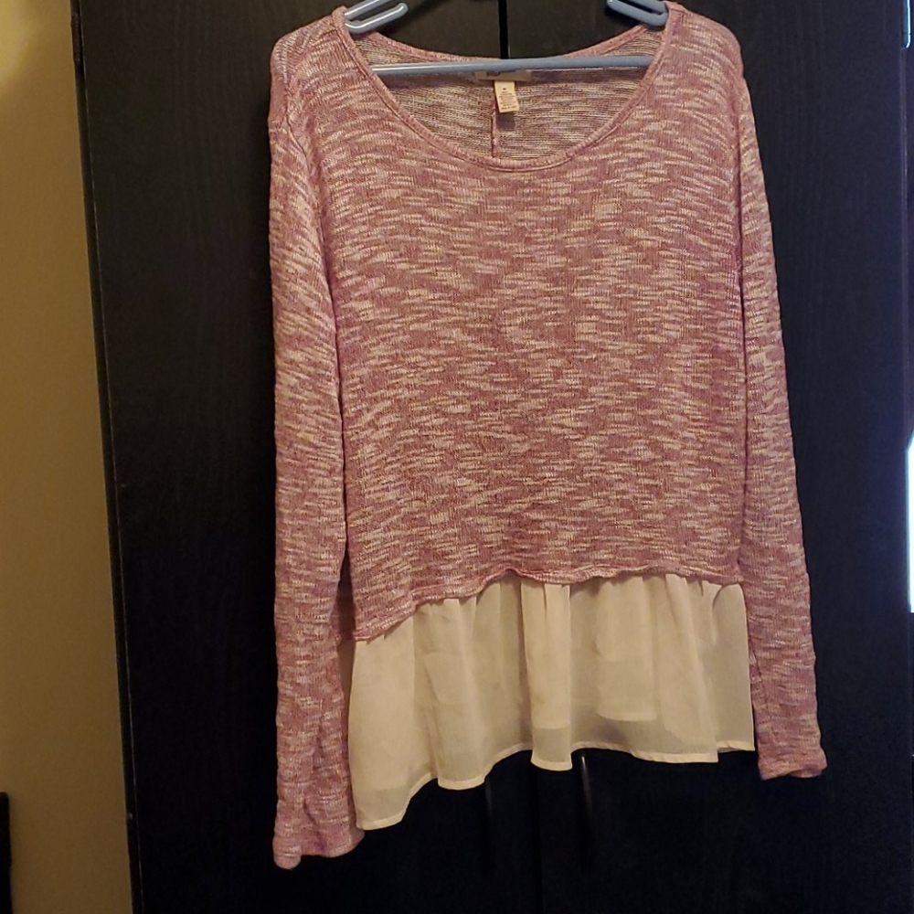 Ruffled pink sweater Arizona Jeans XL